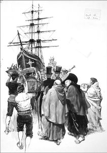 Fate of a Treasure Ship art by Barrie Linklater