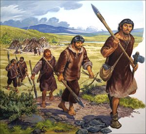 Stone Age Hunting Party art by Bernard Long
