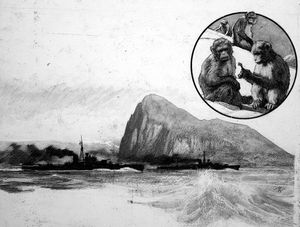 The Rock of Gibraltar art by John Millar Watt