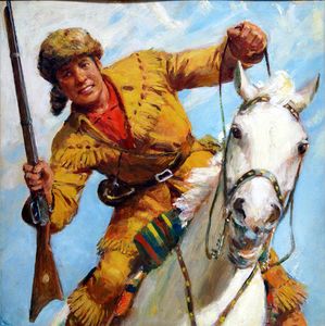 Cowboy Picture Library cover #291  'Davy Crockett' art by Septimus Scott