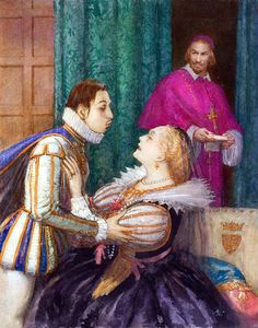 The Kiss: Richelieu, the Great Cardinal art by John Millar Watt