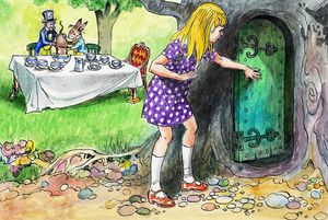 The Door in the Treetrunk: Alice in Wonderland 46 art by Philip Mendoza