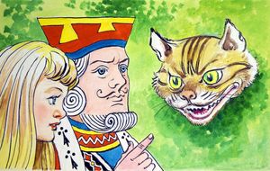 Cheshire Cat and the King: Alice in Wonderland 52 art by Philip Mendoza