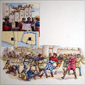 Football and the Tower of London art by Patrick Nicolle