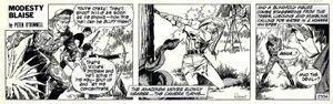 Modesty Blaise strip 2334 - The Bound Beauty and the Snake art by Enric Badia Romero
