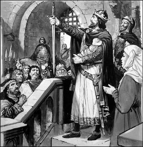 Edward of Caernarfon art by Clive Uptton