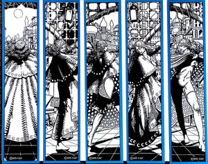 Moon & Stars 5 Bookmarks (Blue - Valeria) by Barry Windsor Smith