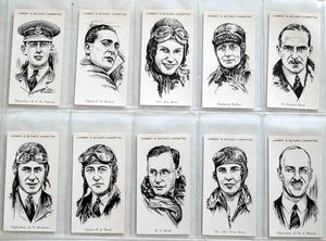 Full Set of 25 Cigarette Cards: Famous British Airman and Airwomen (1935) by Various