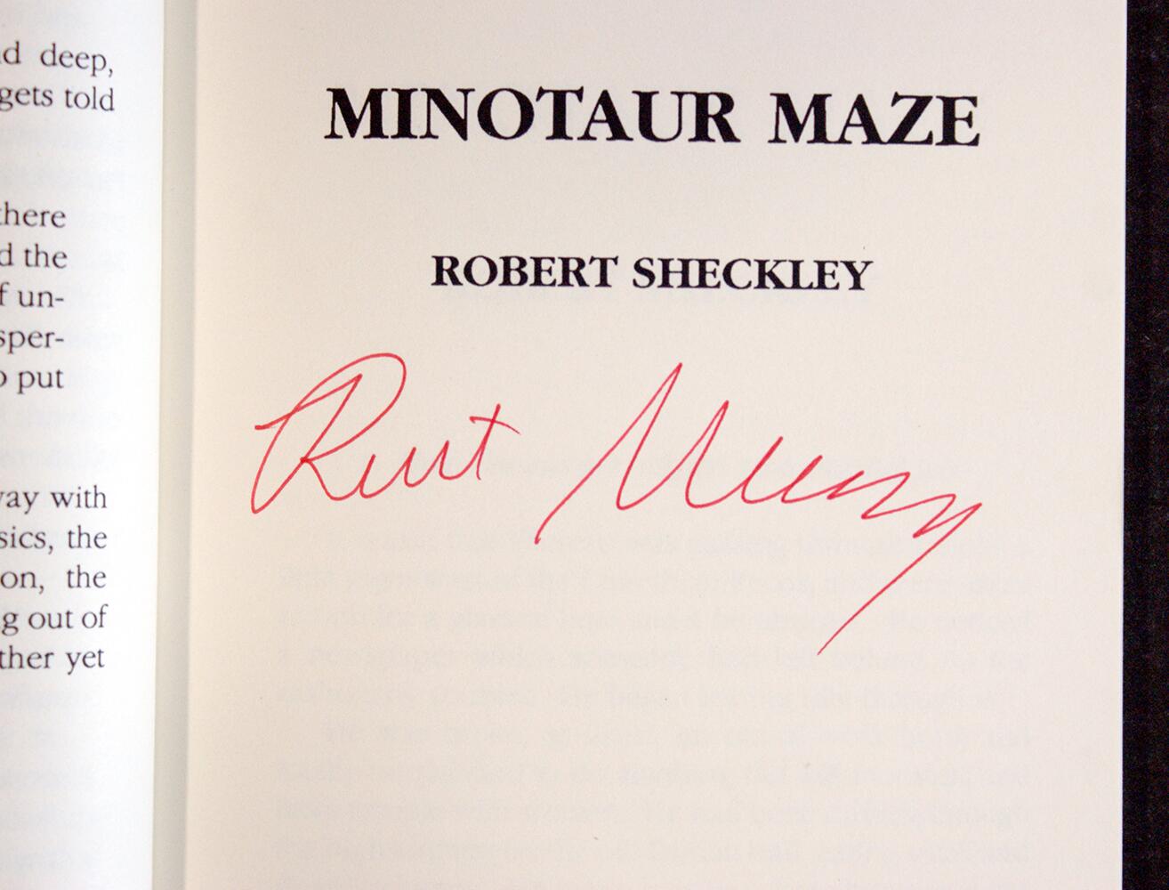 Robert Sheckley Signature, Minotaur Maze