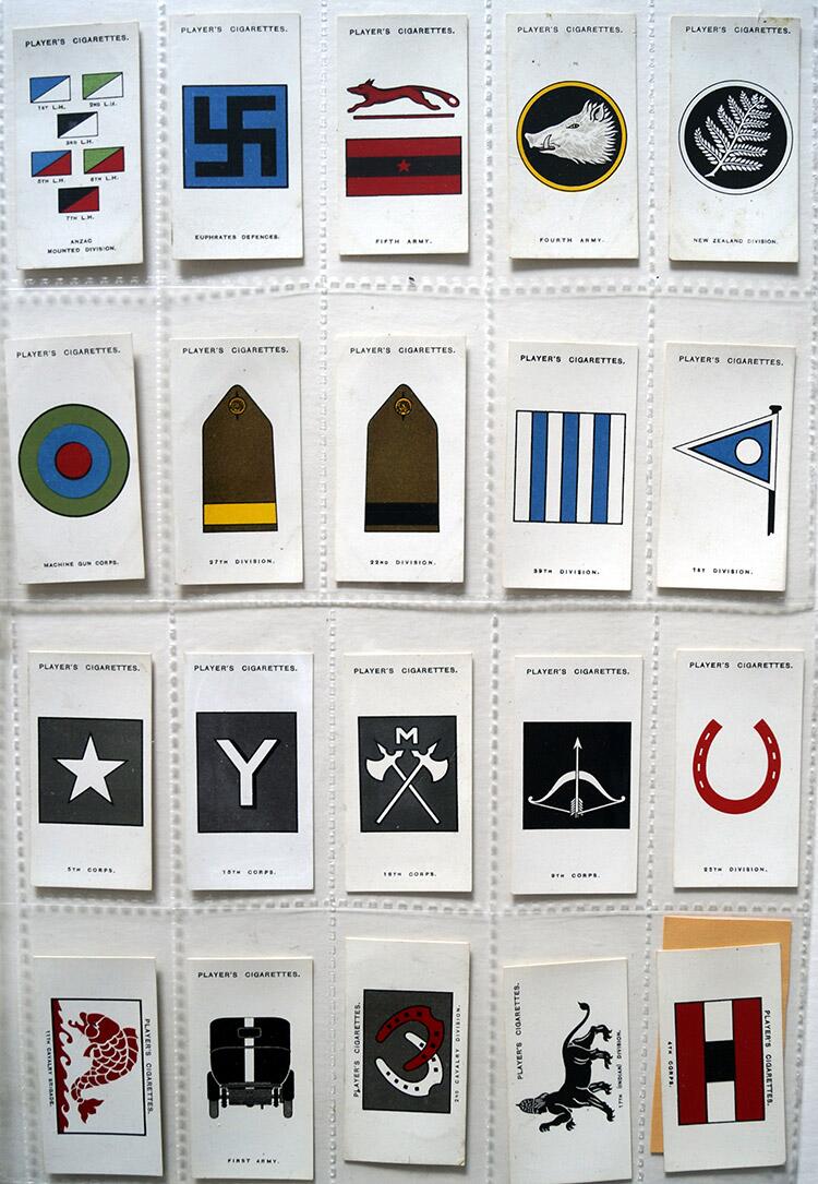 Complete Set of 100 'Army Corps and Divisional Signs: 1914 - 1918 (#51 - #150)' John Player & Sons Cigarette Cards (1925)