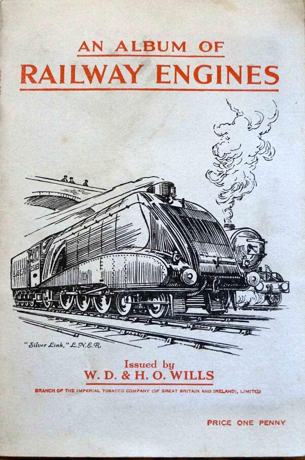 Album cover, Complete Set of 50 Railway Engines Cigarette cards in album (1936)