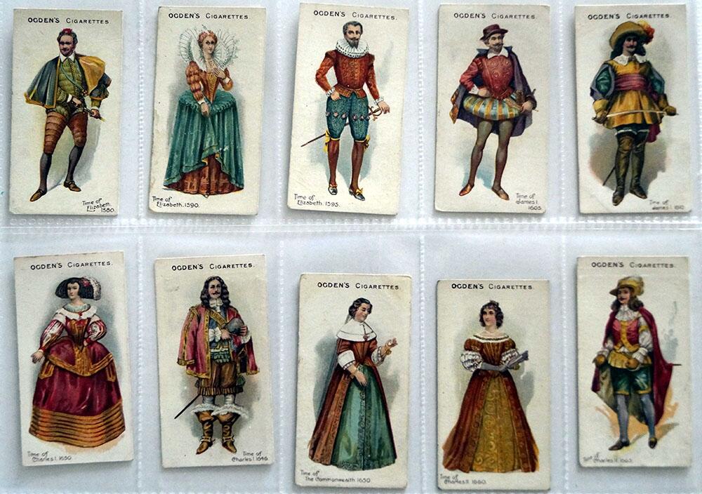 Full Set of 50 Cigarette Cards: British Costumes From 100 BC to 1904   (1905) by Various