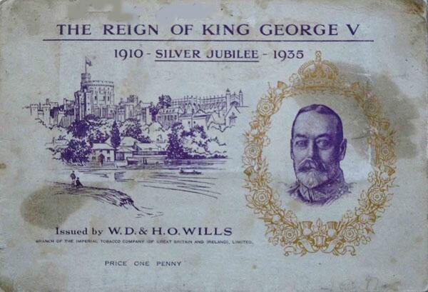 Album cover, Complete Set of 50 The Reign of King George V 1910 - 1935 Cigarette cards in album (1935)