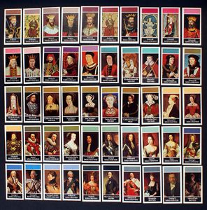 kings and queens of england cigarette cards Complete Set of 50 Coronation of HM King George VI and Queen Elizabeth  (1937) Cigarette cards in alb