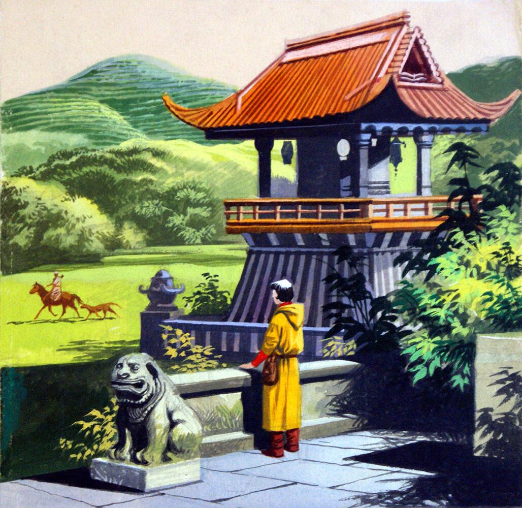Marco Polo in the Khan's Gardens art by Ron Embleton