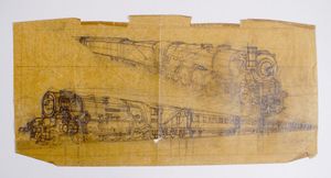 Trains art by Leslie Ashwell Wood