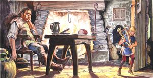 Jack Steals the Giant's Harp art by Geoff Campion