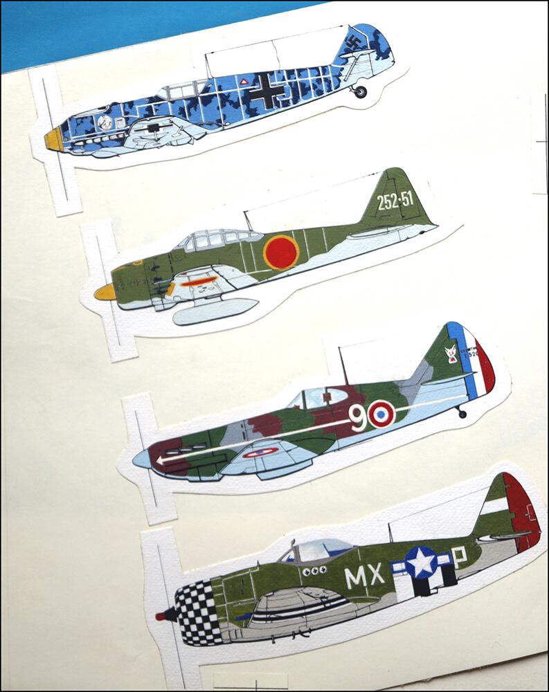 Four Fighters of World War Two art by Wilf Hardy