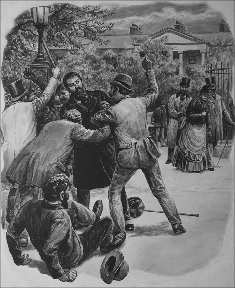 The Phoenix Park Murders of 1882 art by Cecil Doughty