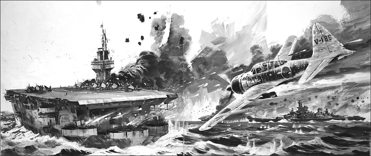 Kamikaze attack art by Graham Coton