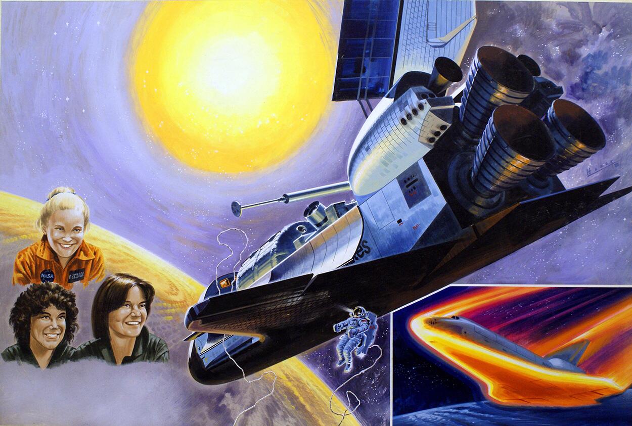 Women in Space art by Wilf Hardy