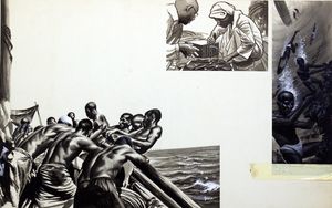 Pearl Divers of the Persian Gulf art by Wilf Hardy