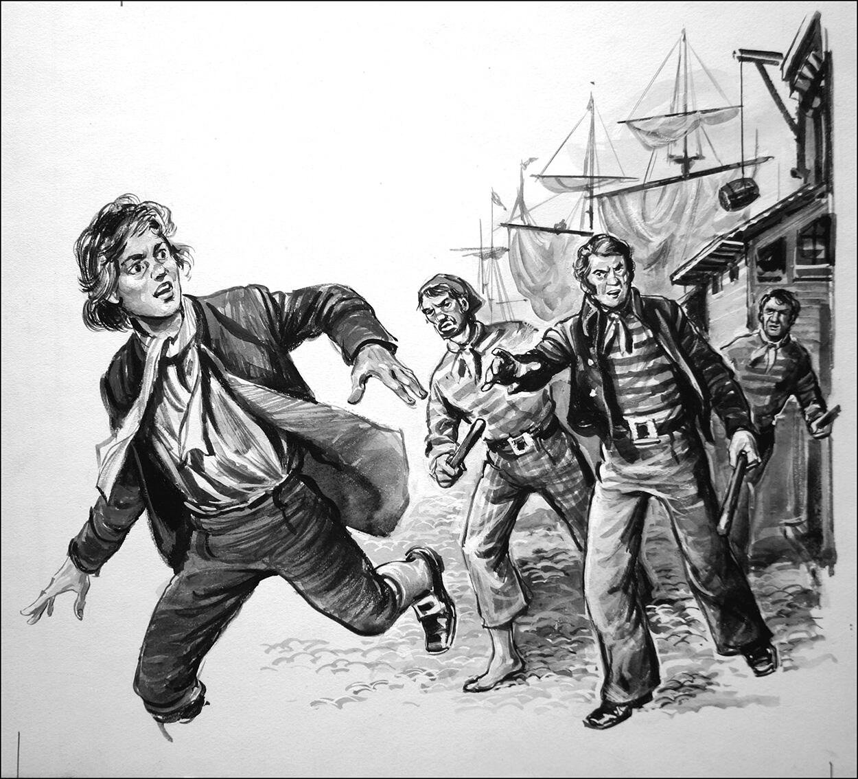 Fleeing the Pressgang art by Mike Hubbard