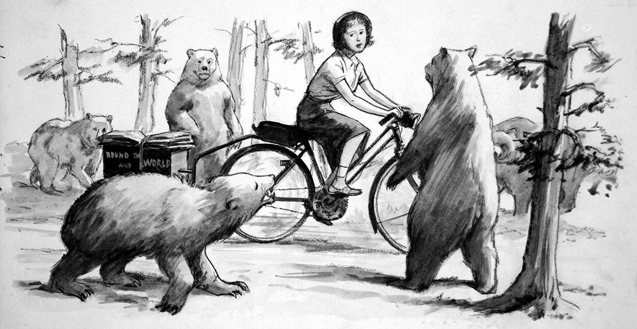 Around the World by Bicycle art by Ralph Bruce