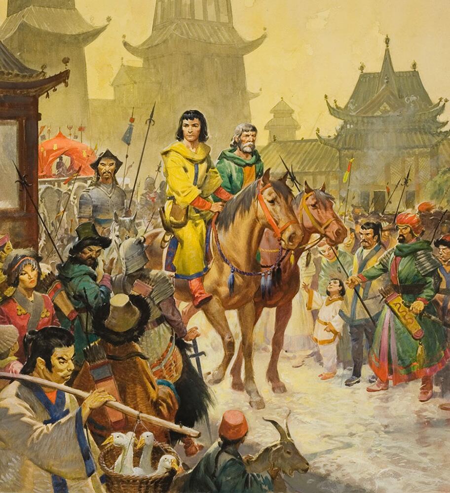 Marco Polo in Peking art by James E McConnell