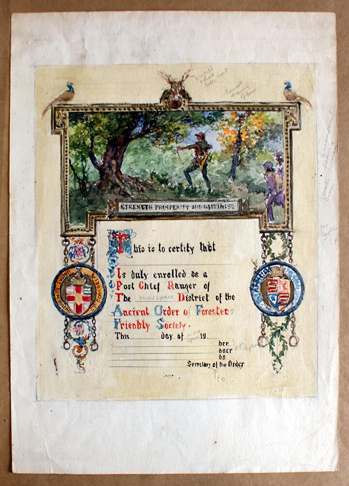 Post Chief Ranger Certificate #2 art by Fortunino Matania