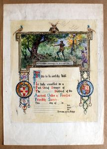 Post Chief Ranger Certificate #2 art by Fortunino Matania