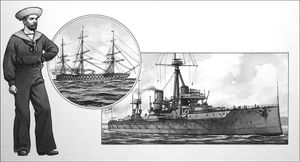 British Navy From Sail to Steam art by Patrick Nicolle