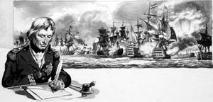 Admiral Lord Nelson & The Battle of Trafalgar art by Patrick Nicolle