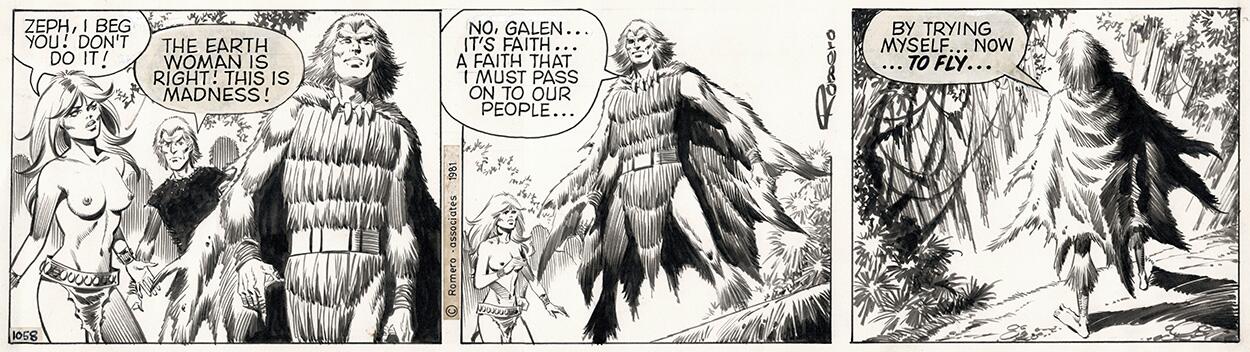 Axa daily strip 1058 - Zeph's leap of faith art by Enric Badia Romero