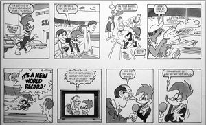 Woody Woodpecker: World Record art by Bill Titcombe