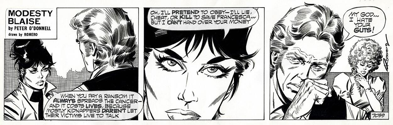 Modesty Blaise daily strip #7059 art by Enric Badia Romero