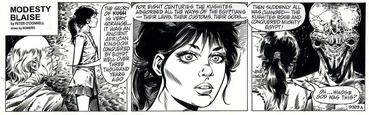 Modesty Blaise daily strip #9329a - Modesty and her Mentor Lob art by Enric Badia Romero