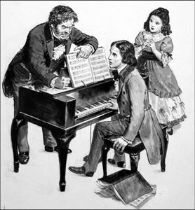 Robert Schumann's Piano Lessons art by Clive Uptton