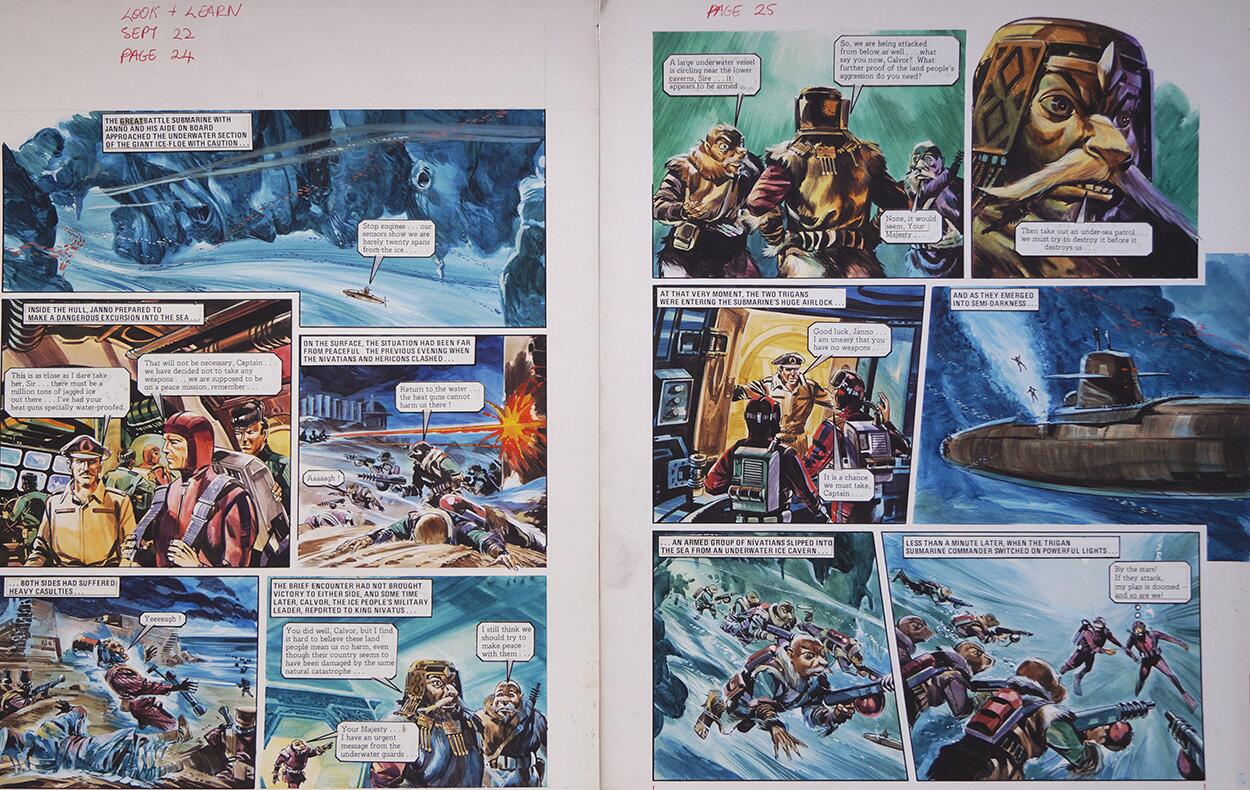 Nivatian Capture from 'The Hericon/Nivatian Conflict' (TWO pages) art by Gerry Wood