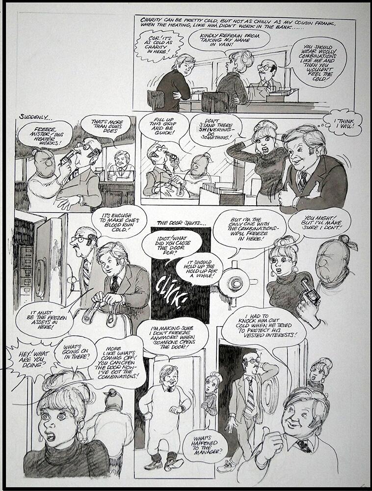 Benny Hill and the Bank Robbers art by Bill Titcombe