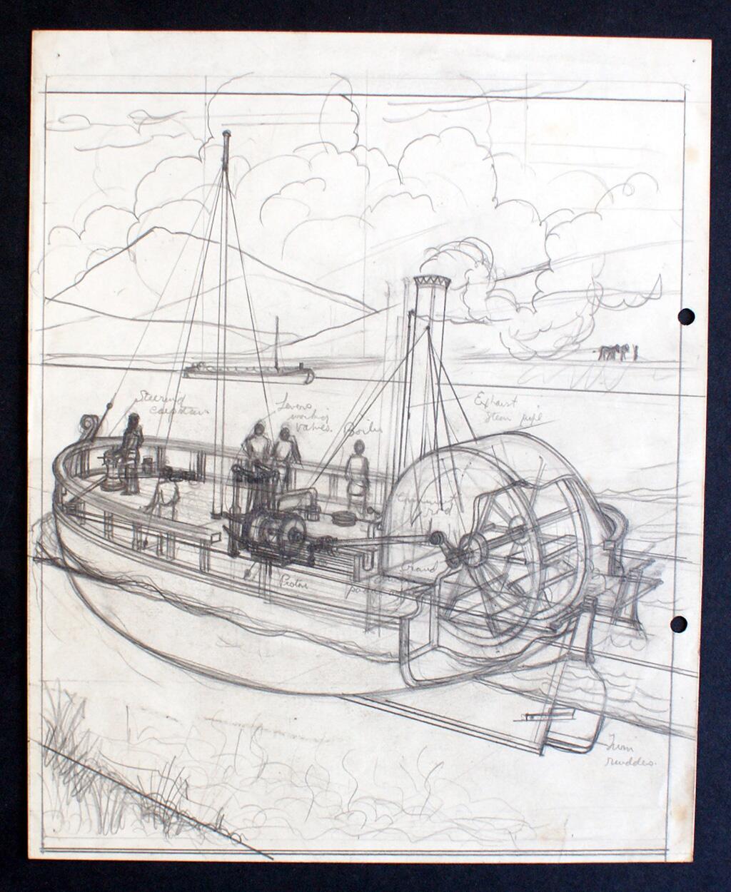 Anatomy Of A Paddle Steamer art by Leslie Ashwell Wood