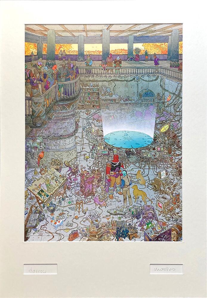 Full print with inlaid artists' signatures art by Moebius (Jean Giraud)