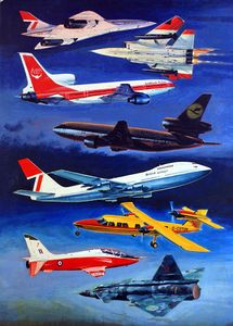 Civil and Military Aircraft Montage art by Graham Coton