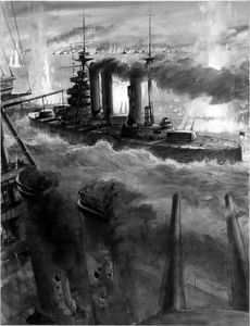 World War One - Battle of Jutland art by Neville Dear
