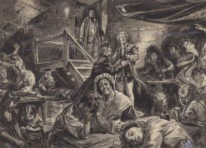 Newgate Prison art by Cecil Doughty
