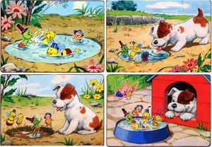 Gregory Grasshopper and a Puppy art by Gordon Hutchings