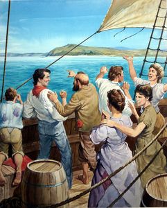 Bound for Australia art by Barrie Linklater