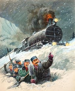 Snowbound Express art by Barrie Linklater