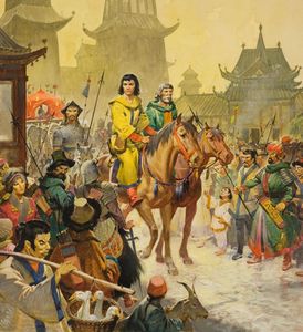Marco Polo in Peking art by James E McConnell