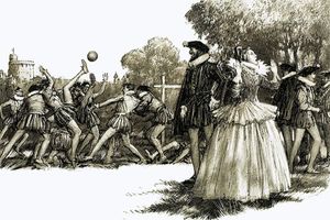 Queen Elizabeth I Hated Football art by John Millar Watt
